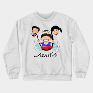 Parents Day happy family swing gift Dad Mom Son Crewneck Sweatshirt